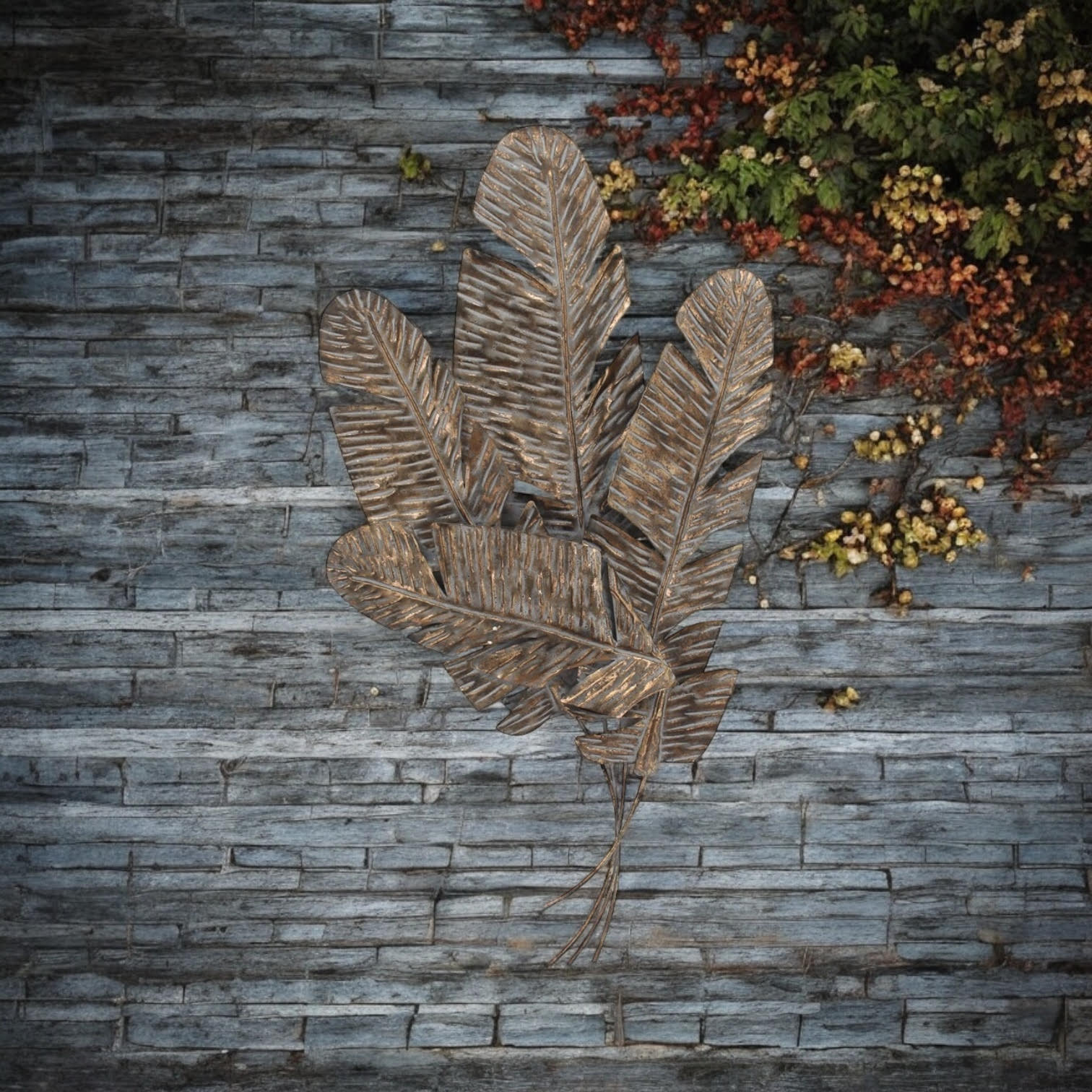 MSL 116cm Metal Feather Wall Decor Easy to Hang