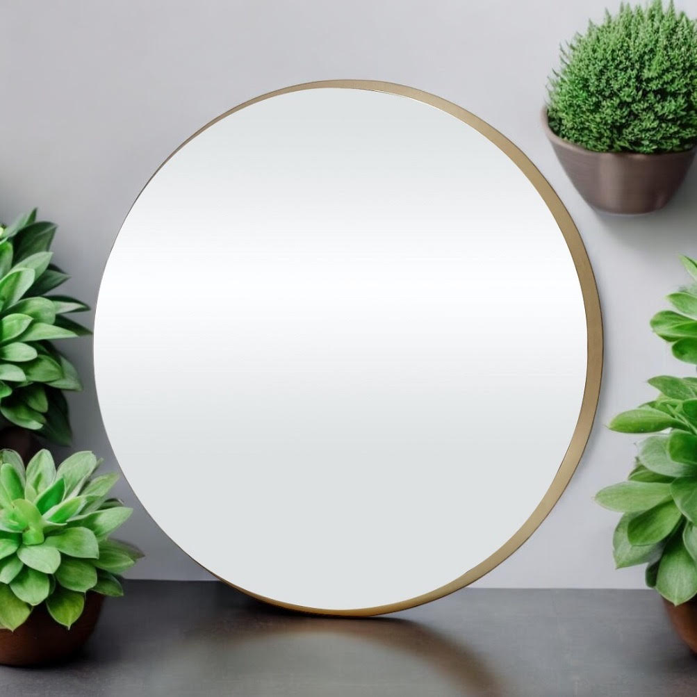 MSL 50x50cm Gold Bevelled Mirror, Handcrafted Modern Twist
