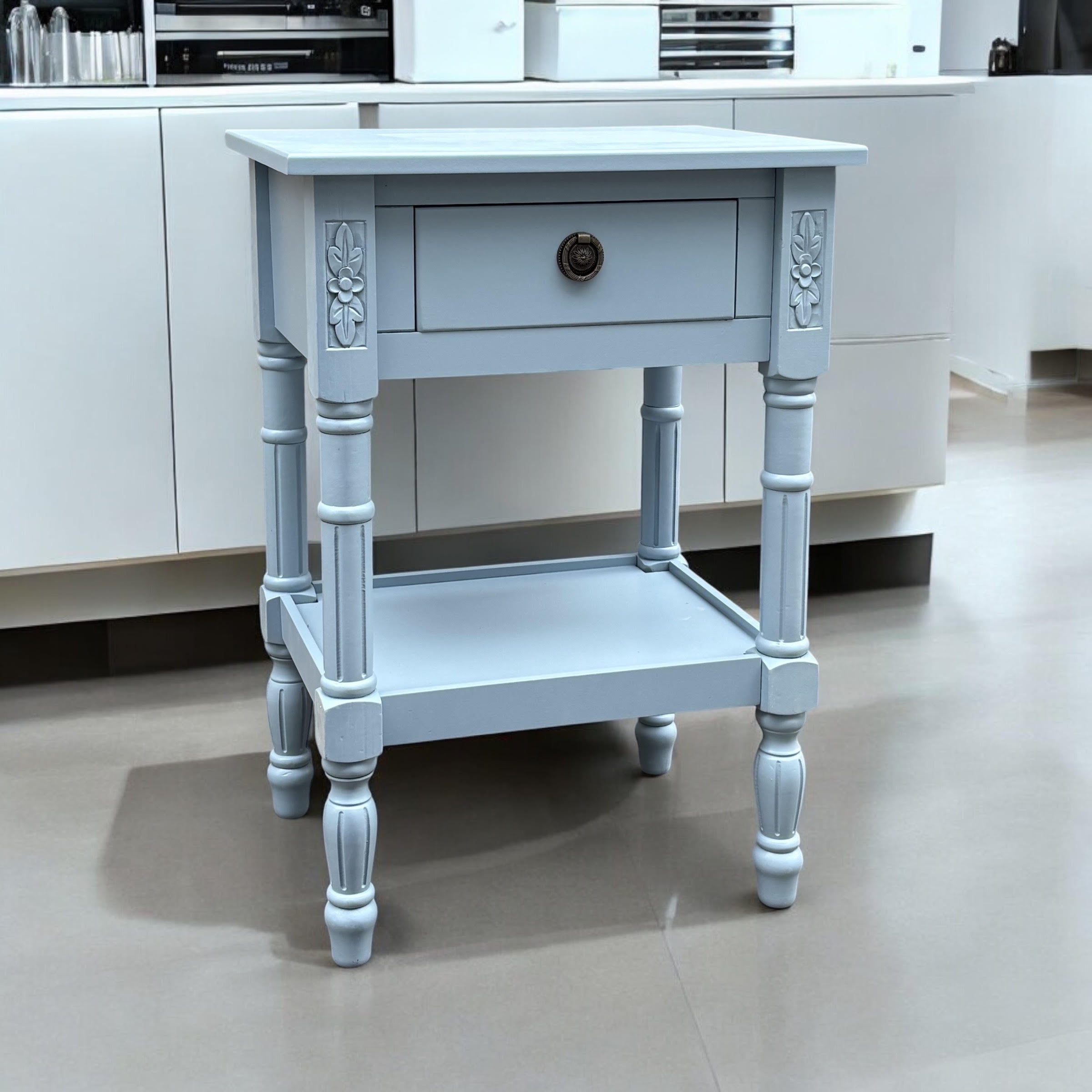 MSL 65cm 1 Drawer Hand Finished Side Table Bedside Table with Storage