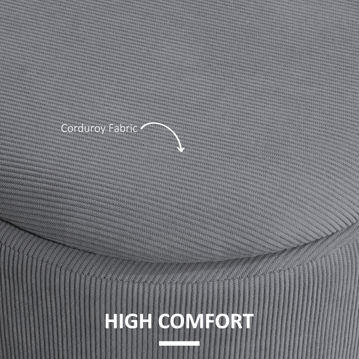 HOMCOM Set of 2 Fabric Storage Ottomans with Lids, Light Grey