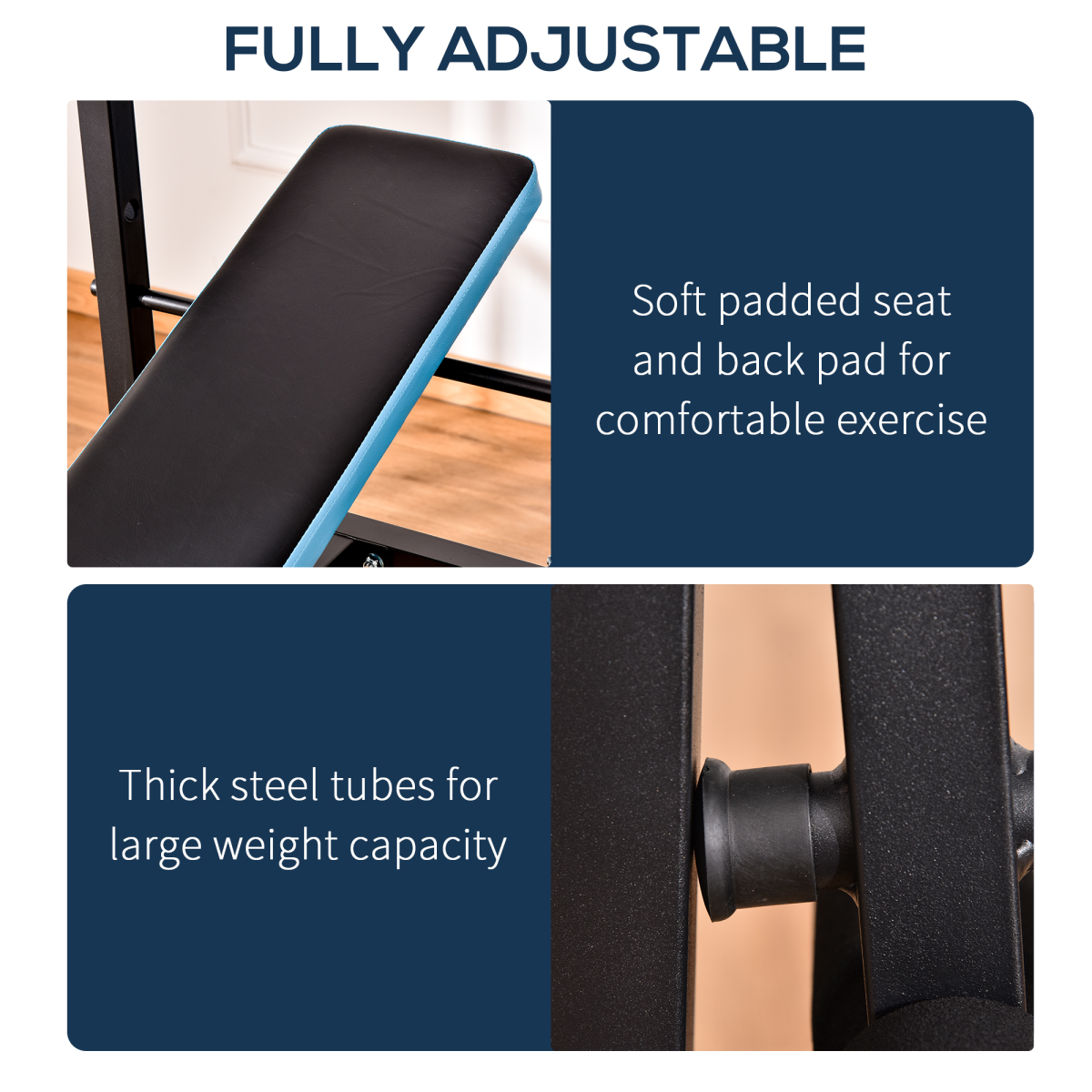 Adjustable Weight Bench with Leg Developer and 3-Level Adjustable Barbell Rack for Home Gym