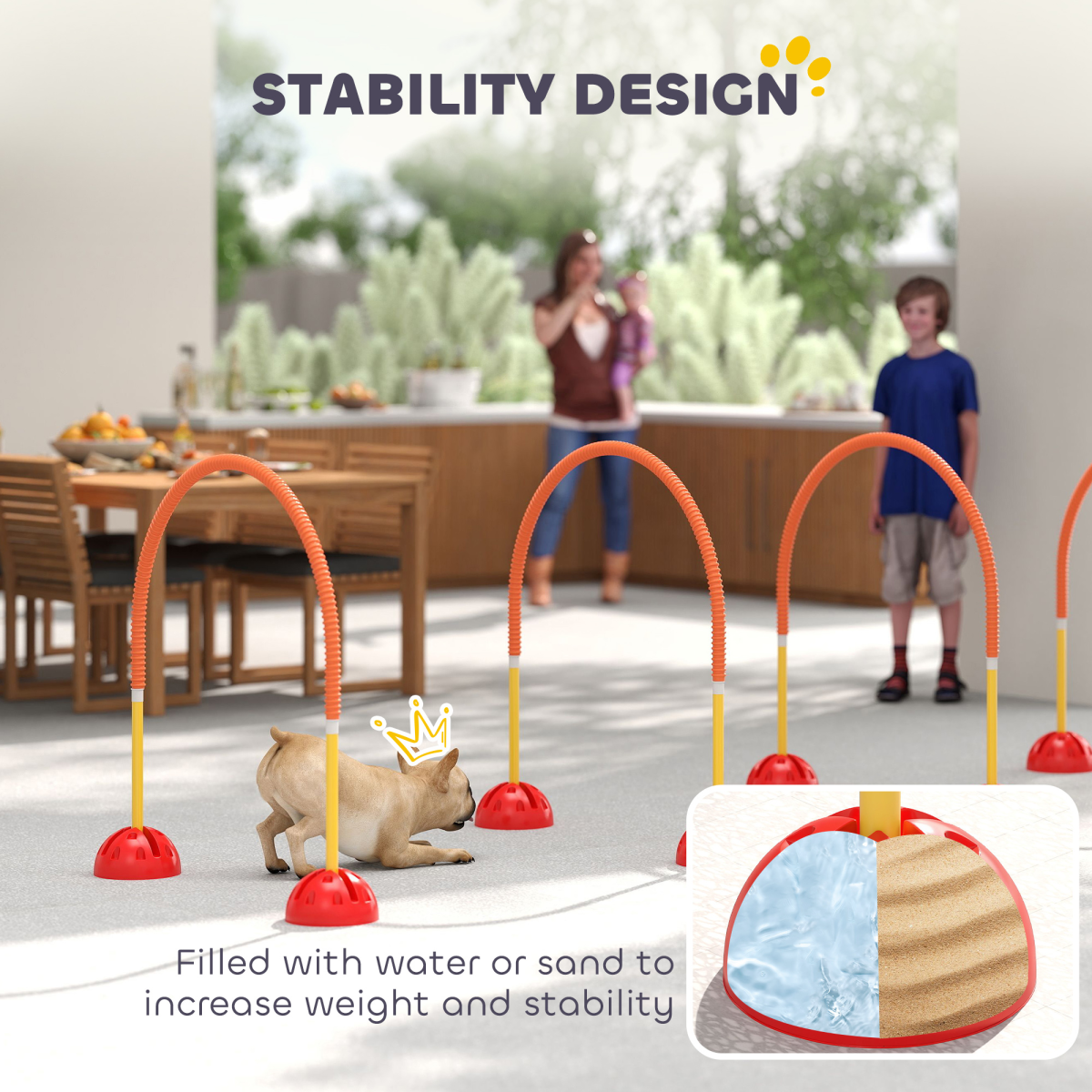PawHut 4-Piece Dog Agility Training Set with Carry Bag, Orange