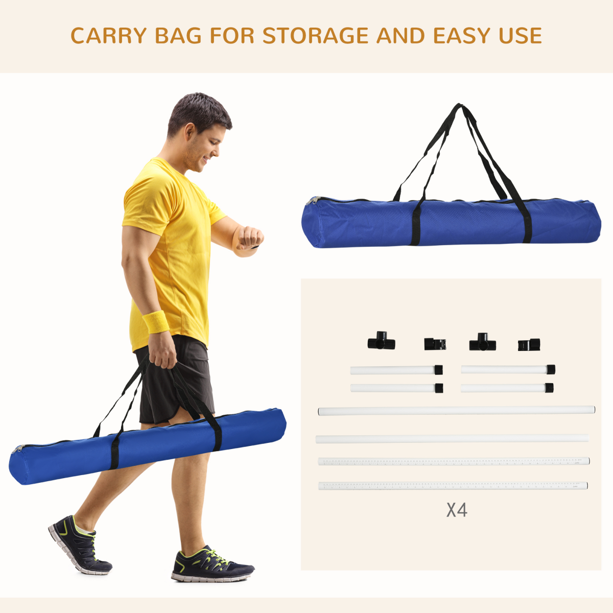 PawHut Free-Standing Adjustable Dog Agility Jump Set with Carry Case
