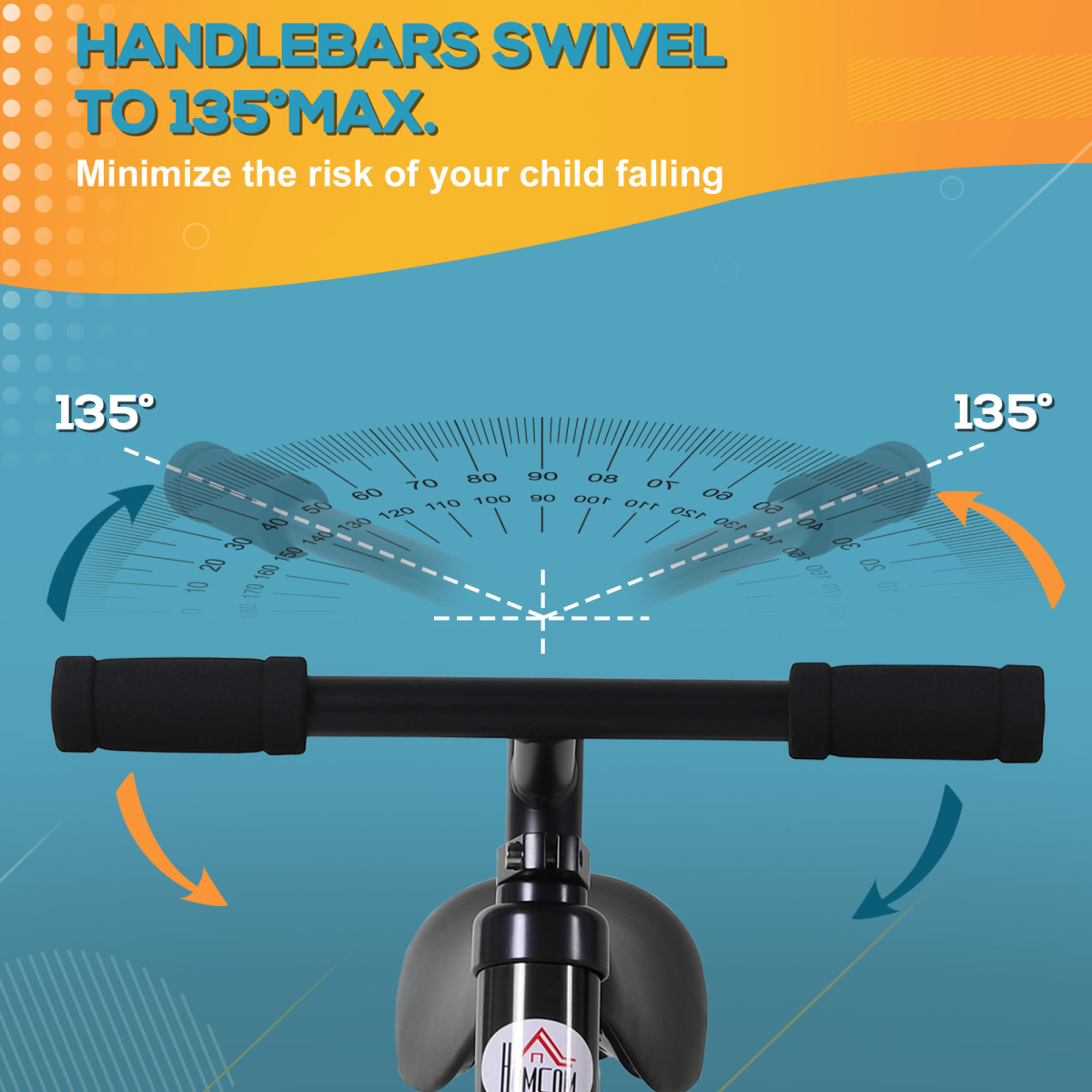 HOMCOM 2-in-1 Kids Balance Bike with Stabilizers, Black, Ages 2-5