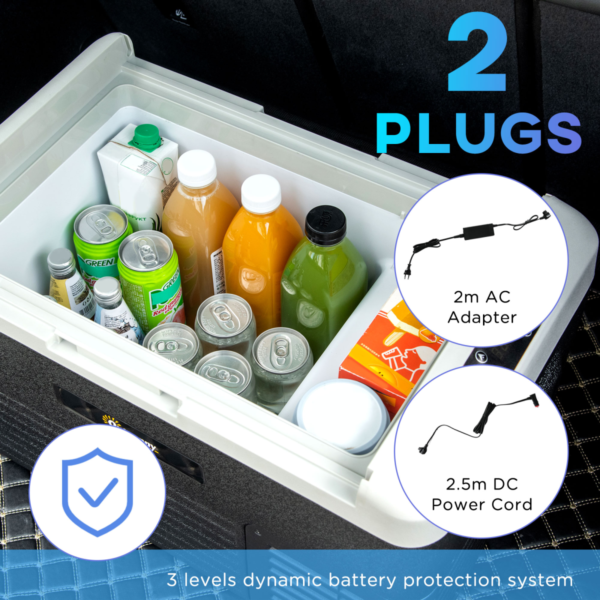30L Portable Car Refrigerator Freezer 12V/24V DC 110/240V AC for Camping and Driving