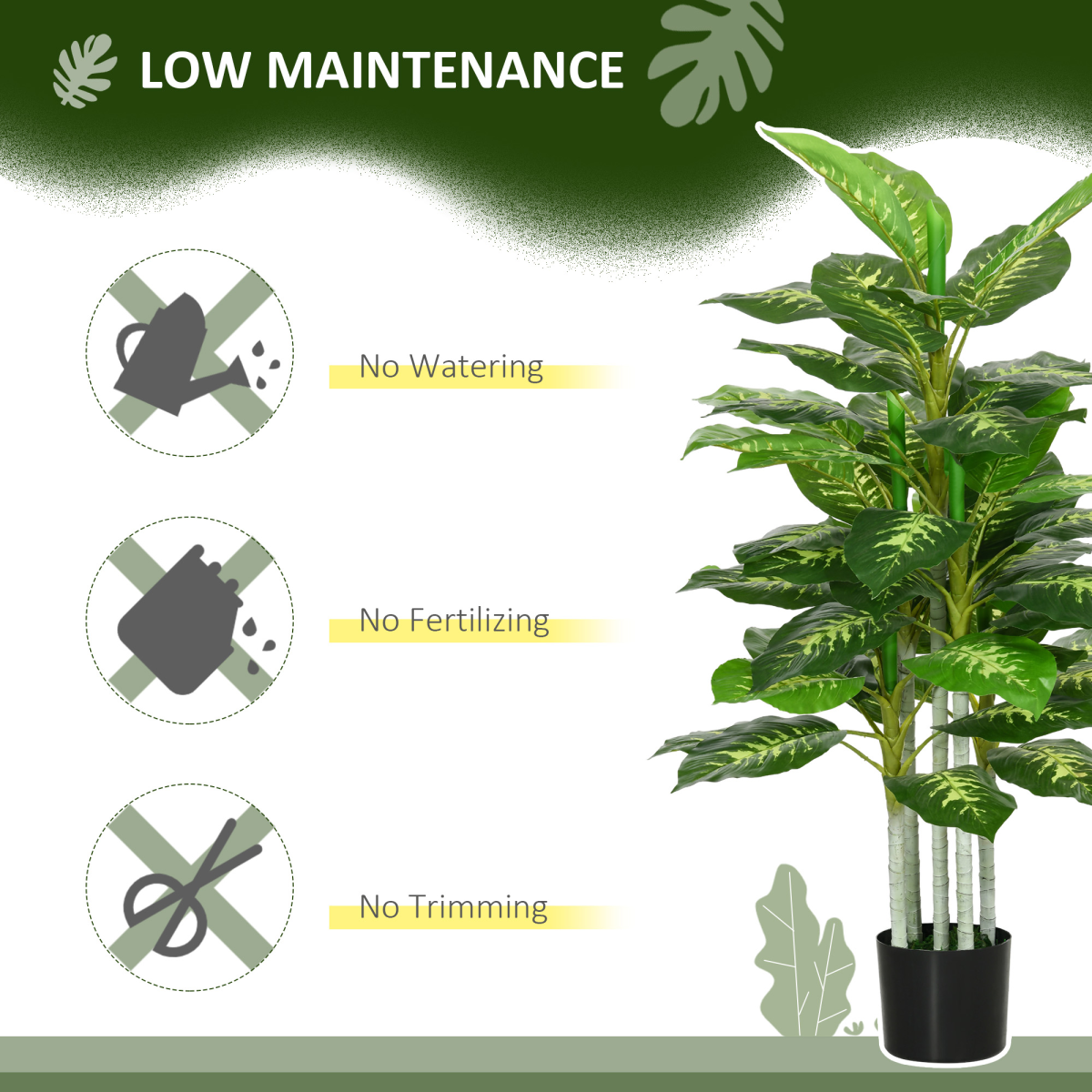HOMCOM Artificial Evergreen Tree in Pot, Indoor Outdoor Decor