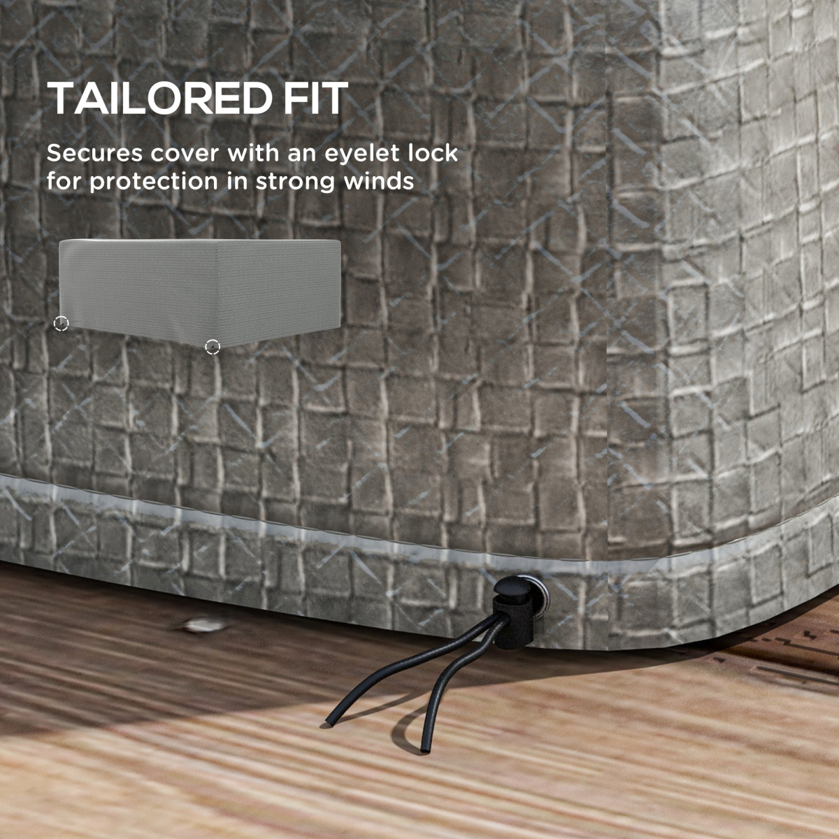 Outsunny Grey Heavy Duty PE Garden Furniture Cover for Patio Sets 235 x 190 x 90 cm