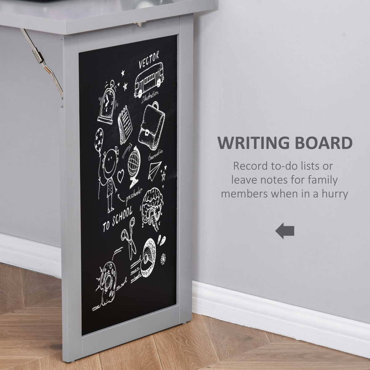 Folding Convertible Desk with Blackboard, 3-in-1 Workstation