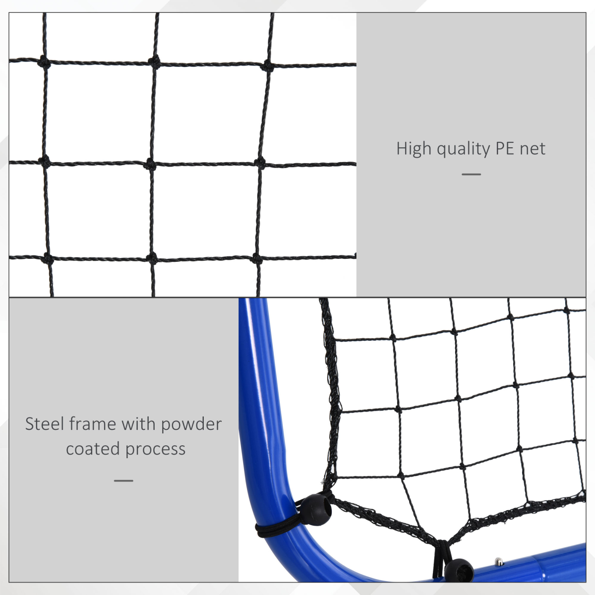 Adjustable Football Rebounder Net Training Goal with Adjustable Angles, Portable Foldable Steel Tube Frame, PE Net