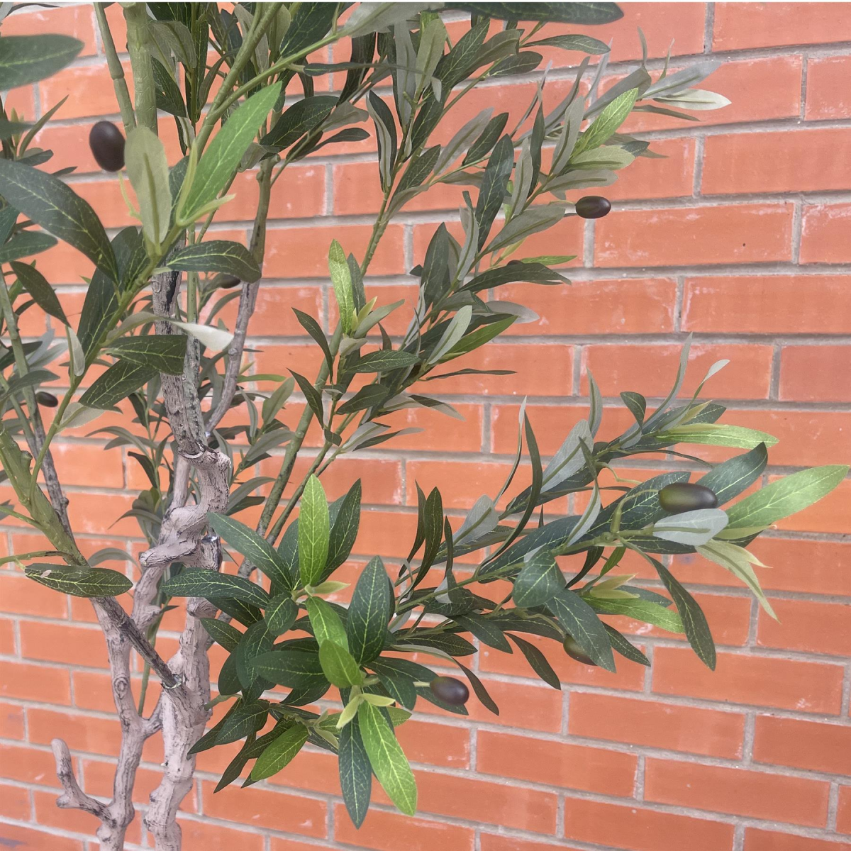 200cm Tall Artificial Olive Tree with Decorative Stone-Effect Planter