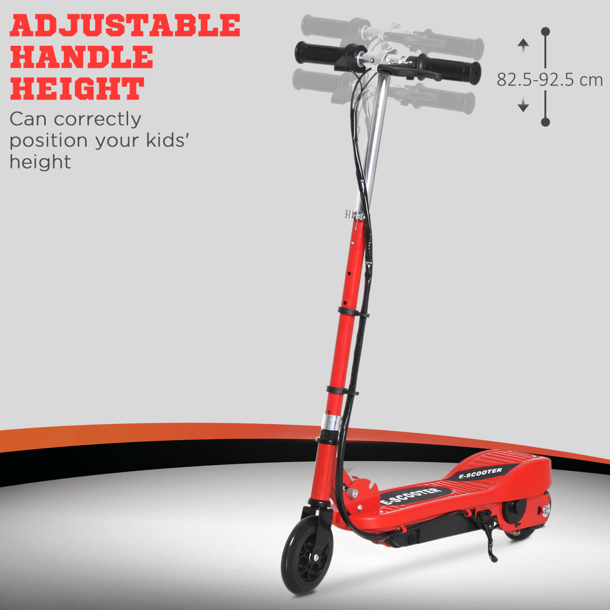 Folding Kids Electric Scooter for Ages 7-14, 2 x 12V Rechargeable Batteries, 12km/h Max Speed, 8-10km Range, Front Brake, Foldable Design