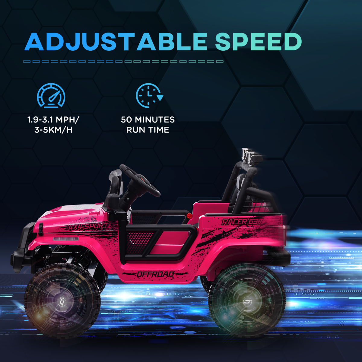 AIYAPLAY 12V Kids Electric Ride On Truck with Remote, Pink