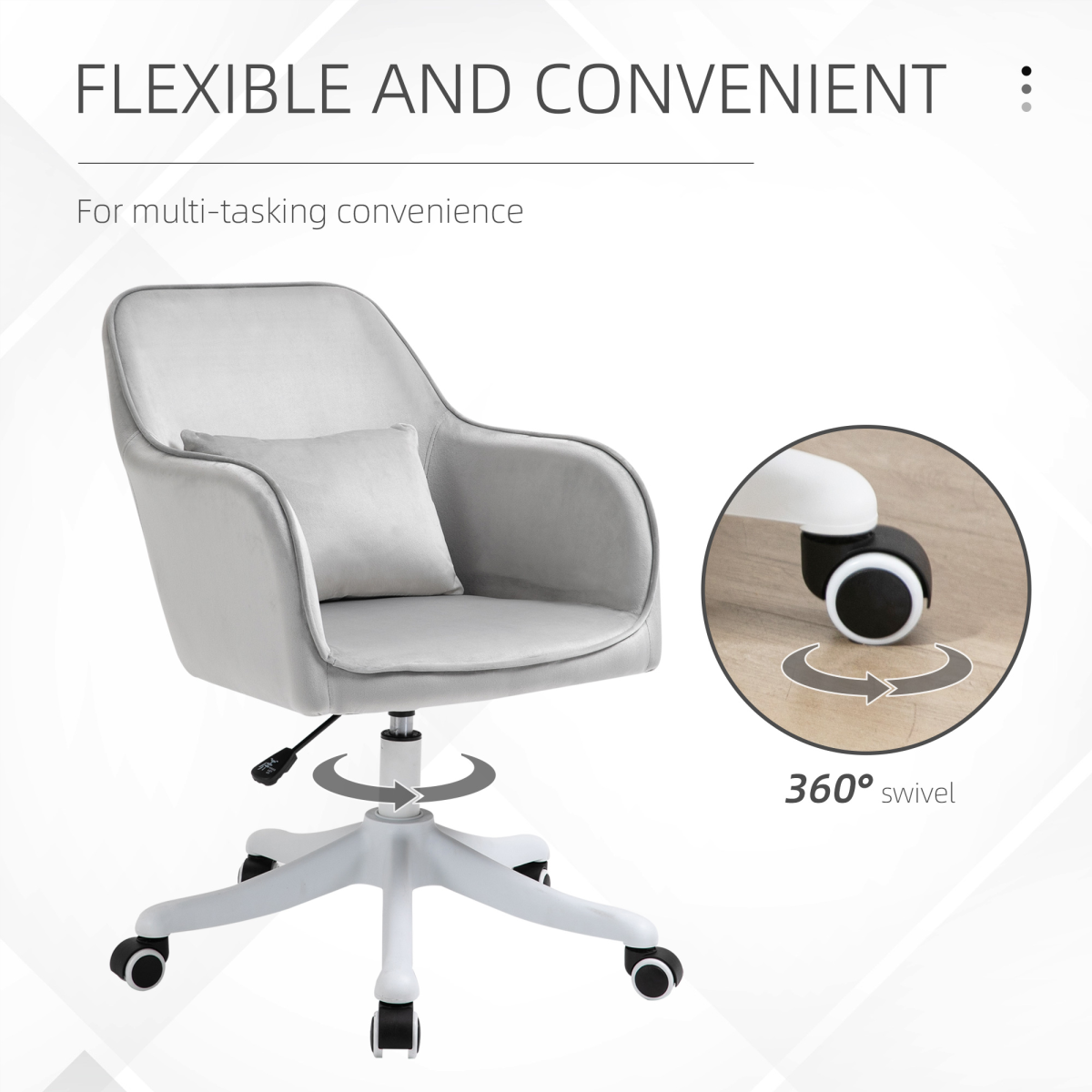 Vinsetto USB-Powered Massage Office Chair with Lumbar Pillow, Wheels