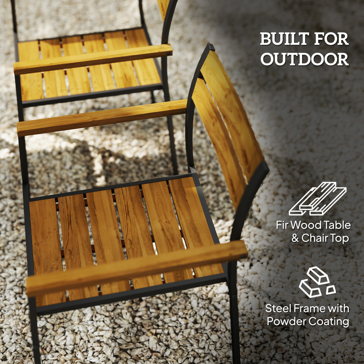 Outsunny 7 Piece Brown Garden Dining Set with Table and Stackable Chairs
