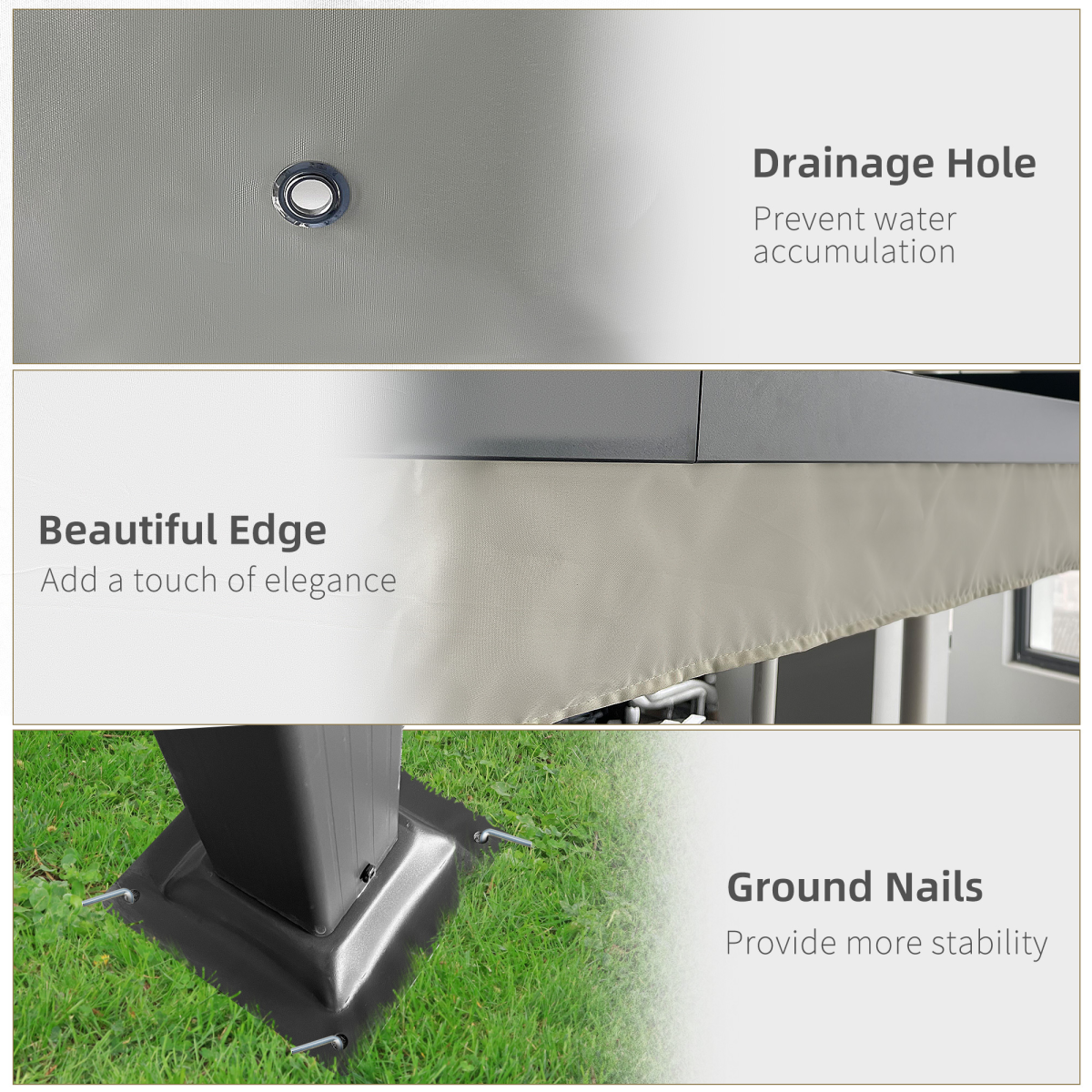 Outsunny 4 x 3m Aluminum Pergola Gazebo with Retractable Polyester Canopy