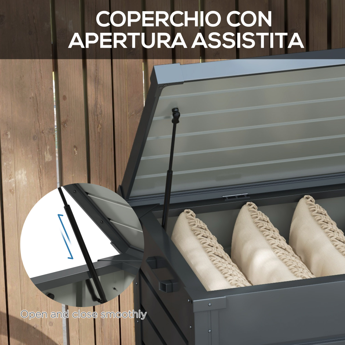 Outsunny 311L Weather-Resistant Storage Box with Wheels & Lock