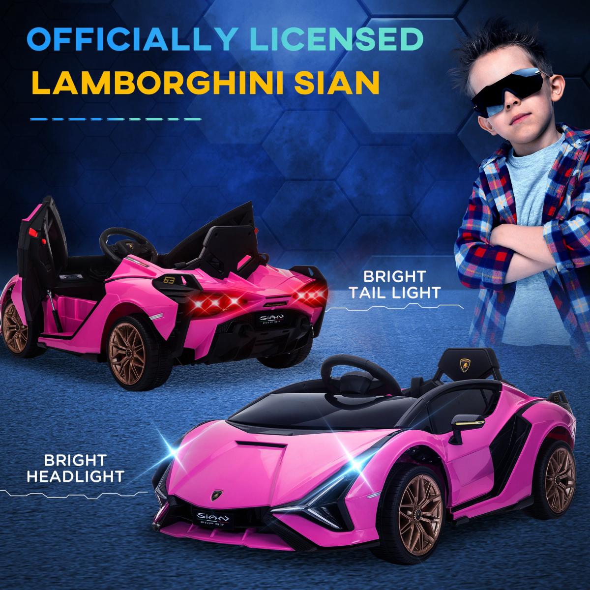 Officially Licensed Lamborghini SIAN 12V Kids Ride On Car with Remote