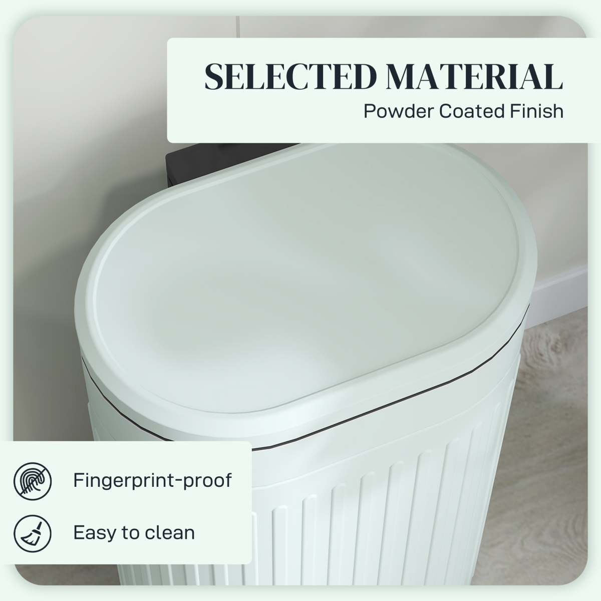 HOMCOM 30L Metal Pedal Bin with Soft-Close Lid, Light Green