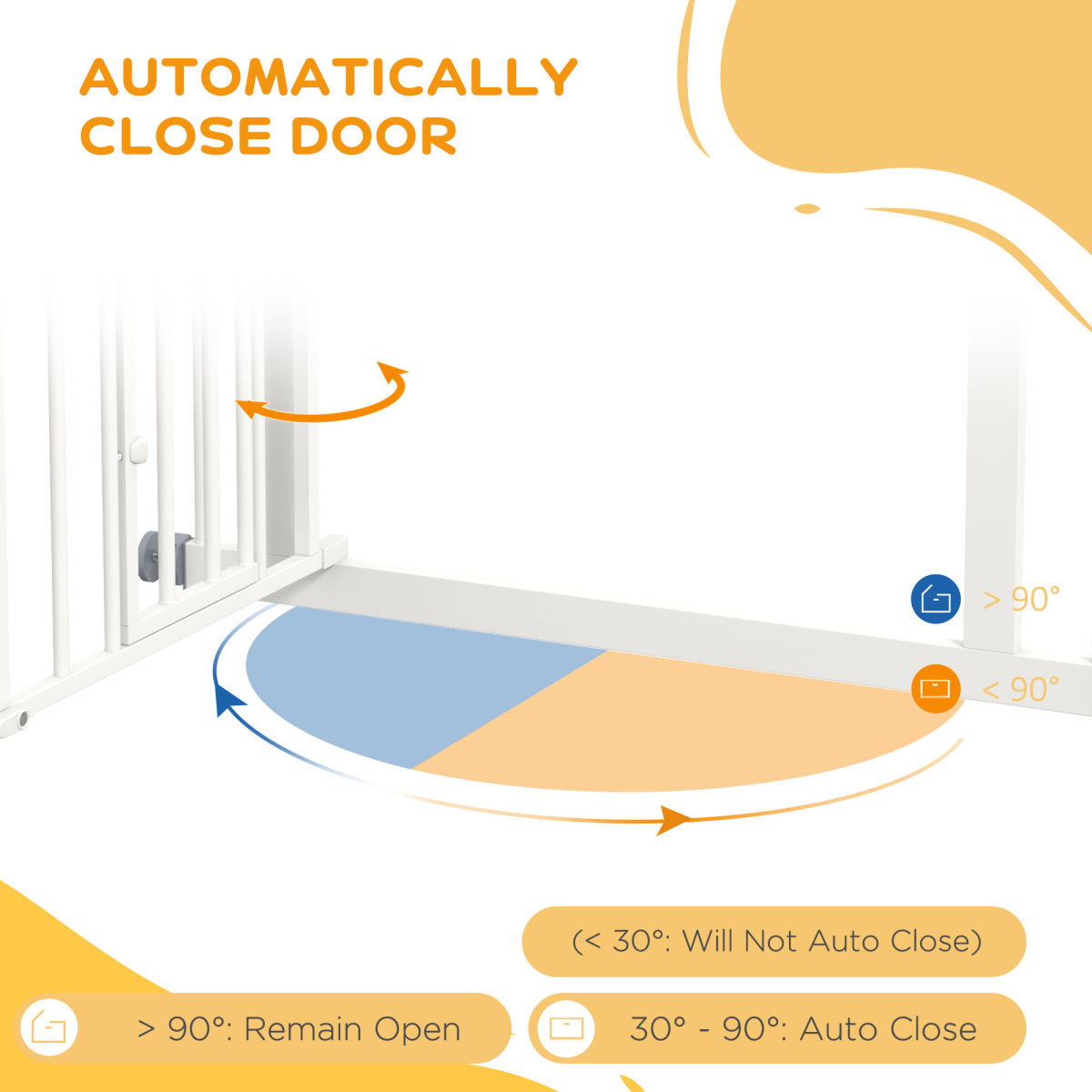 PawHut Adjustable Steel Pet Safety Gate with Cat Door, 74-80cm