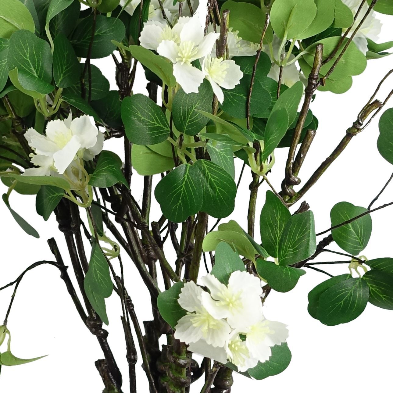 Leaf Pack of 6 White Artificial Flower Foliage Sprays, 60cm, Wired Stems