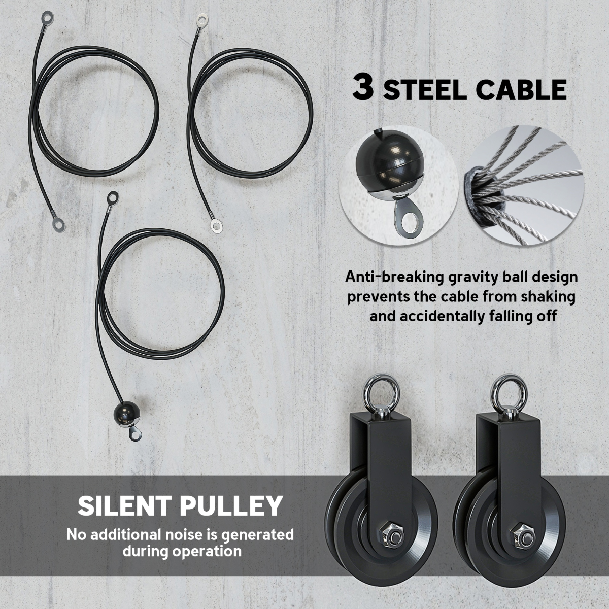 SPORTNOW Home Gym Cable Pulley System with Universal Loading Pin