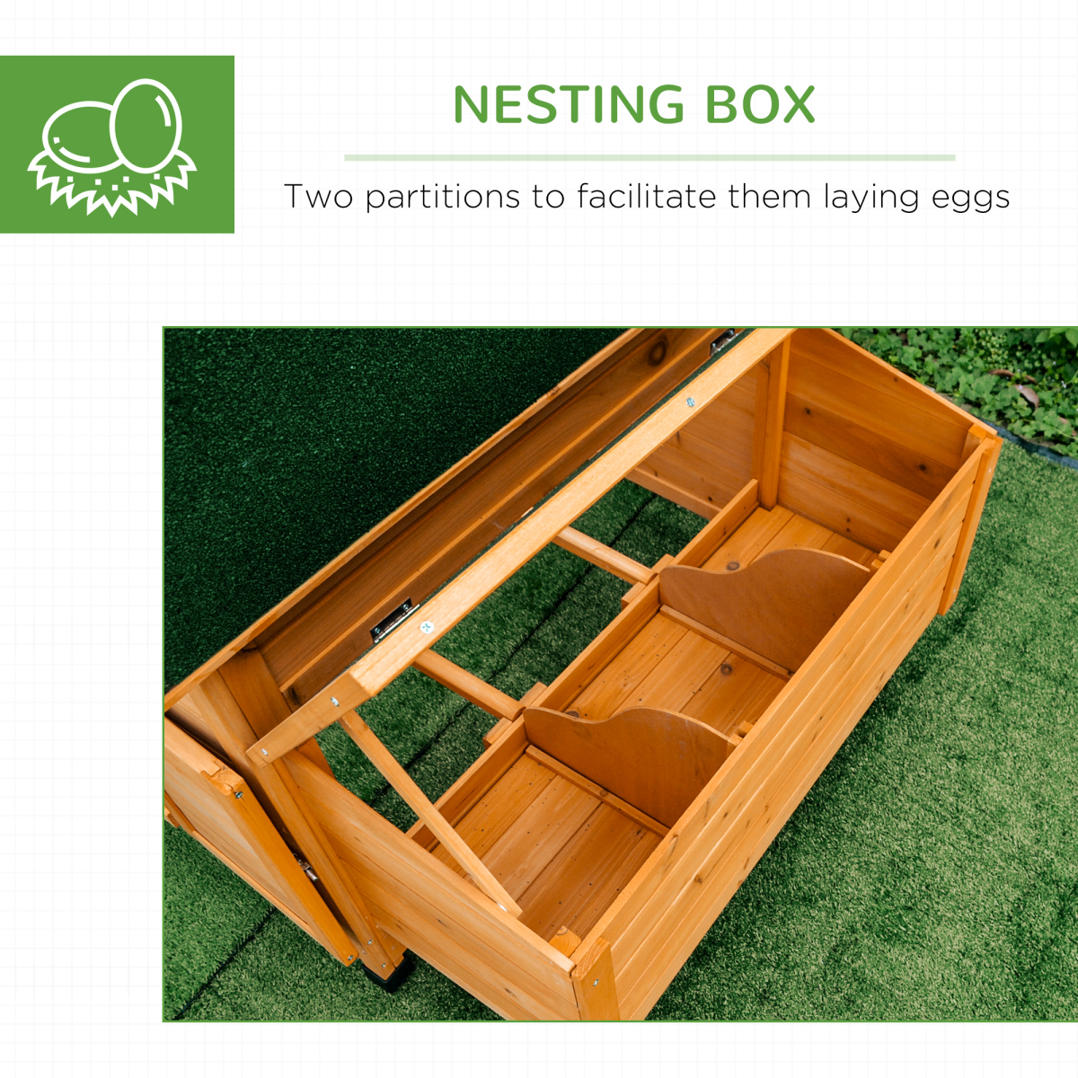 PawHut Outdoor Fir Wood Pet House with Nesting Boxes & Roof