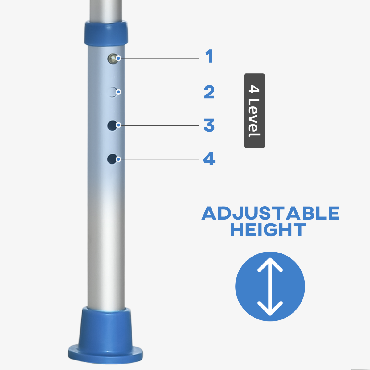 HOMCOM Adjustable Shower Stool with Suction Foot Pads, 4-Level Height, Aluminium Frame, 150kg Max Load
