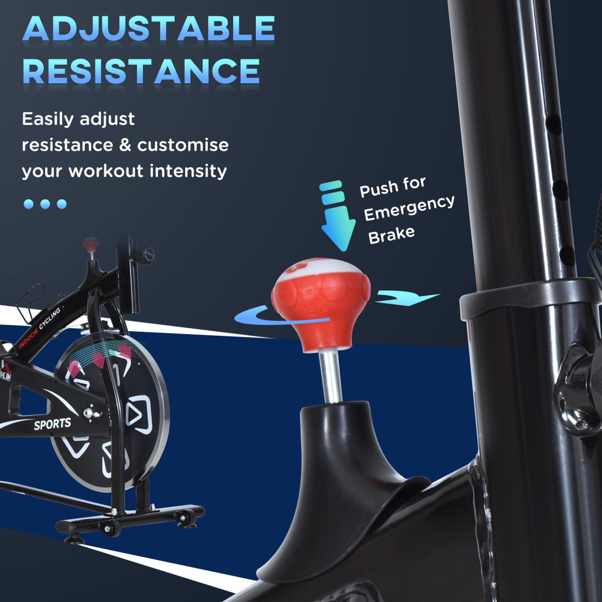 HOMCOM Belt-Driven Indoor Cycling Exercise Bike with LCD Monitor