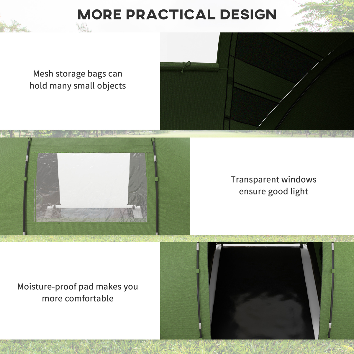 Outsunny 4-6 Person Dome Camping Tent for Family Travel, Hiking and Fishing