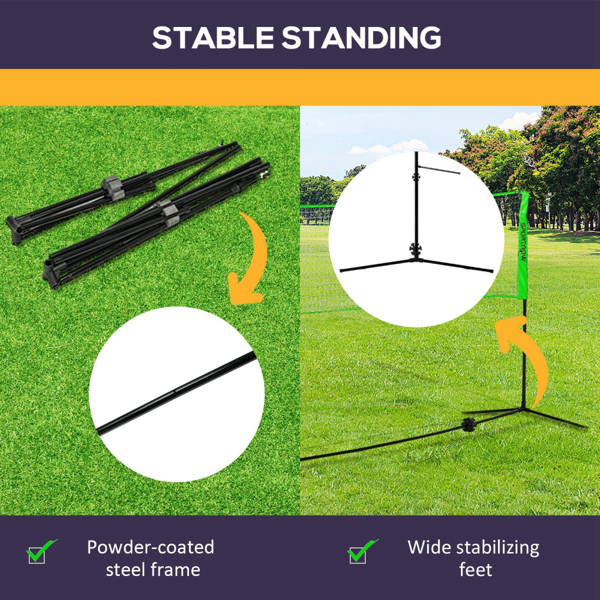 SPORTNOW Adjustable Badminton, Pickleball & Volleyball Net Set