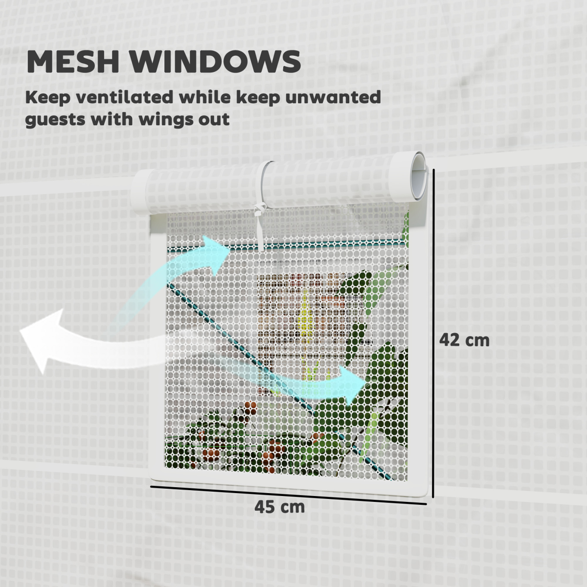 Outsunny Polytunnel Greenhouse Outdoor Grow House with Roll-Up Door and Windows 200 x 245 x 198 cm