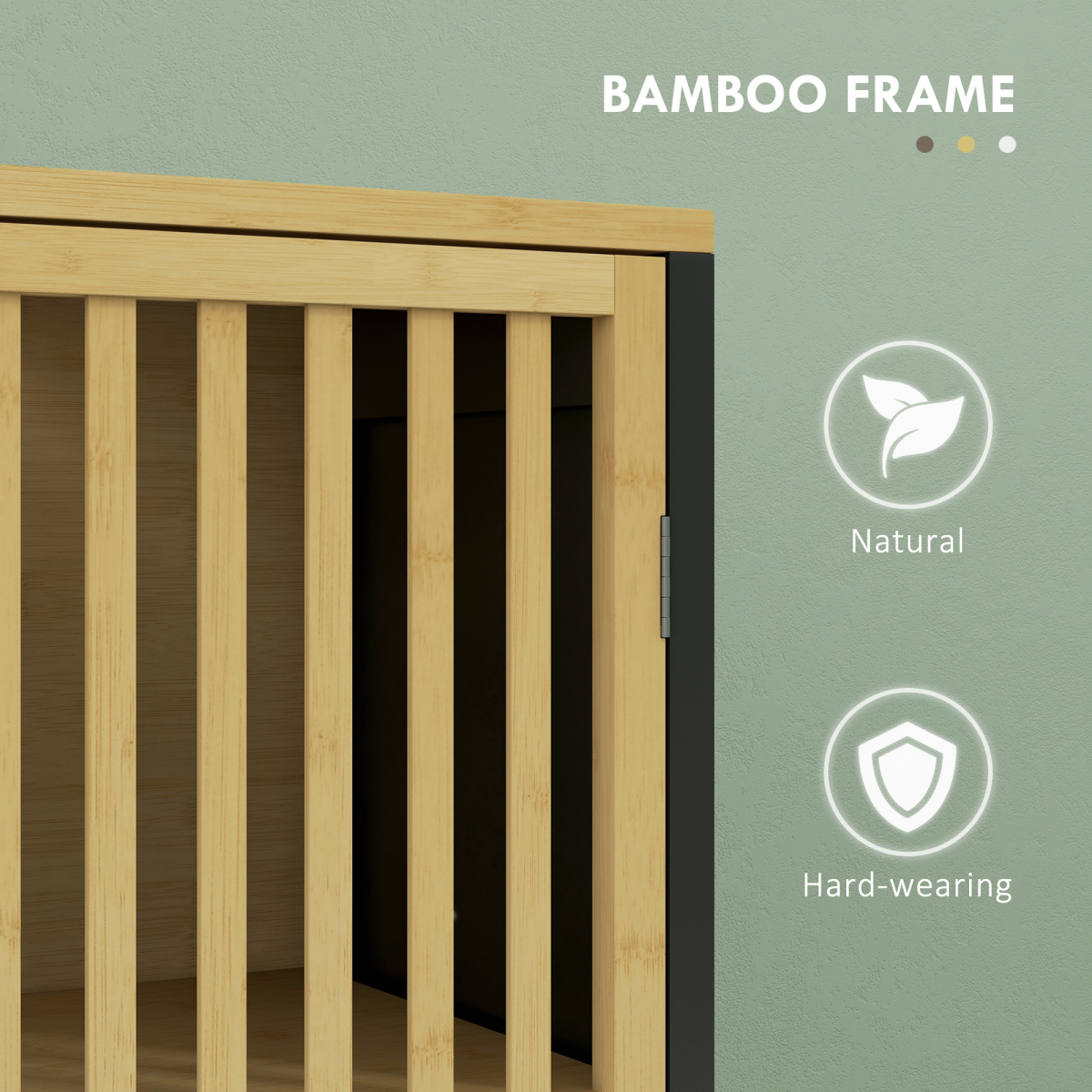 HOMCOM Bamboo Under Sink Bathroom Cabinet with Slat Doors