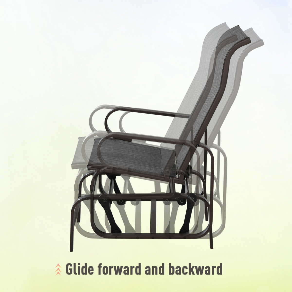 Outsunny 3-Piece Outdoor Swing Chair Set with Tea Table, Patio Garden Rocking Furniture