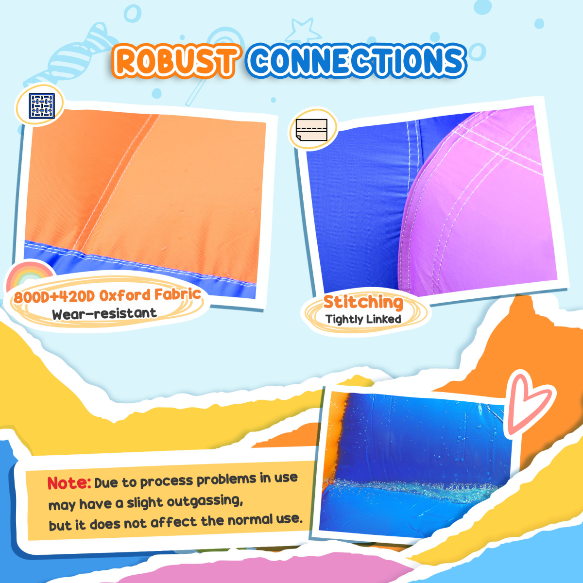 Outsunny Inflatable Bouncy Castle with Slide and Pool, Electric Blower Included, Multi-Color
