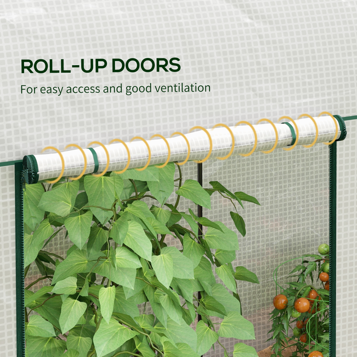 Outsunny Small Tomato Greenhouse 200 x 100 x 178cm, Roll-Up Zipped Doors
