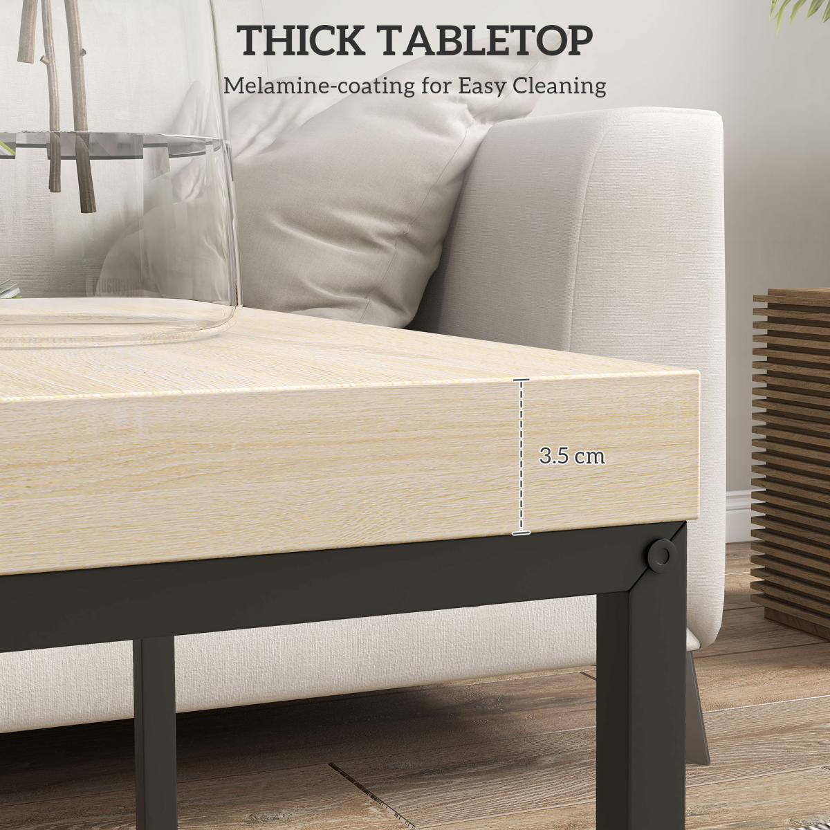 HOMCOM Set of 2 Nesting Coffee Tables with 3.5cm Top, Oak