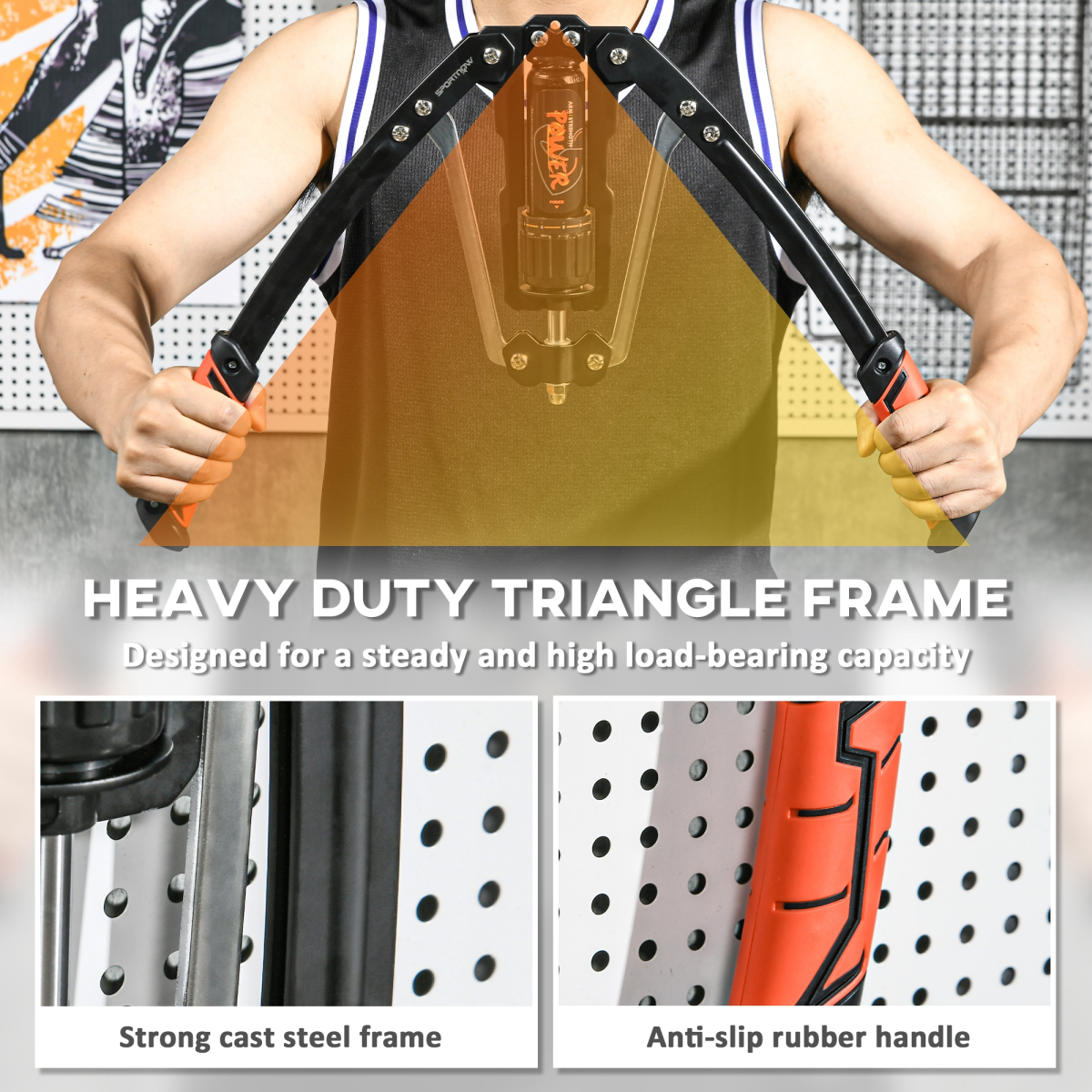 SPORTNOW Adjustable Resistance Upper Body Trainer, Steel Frame