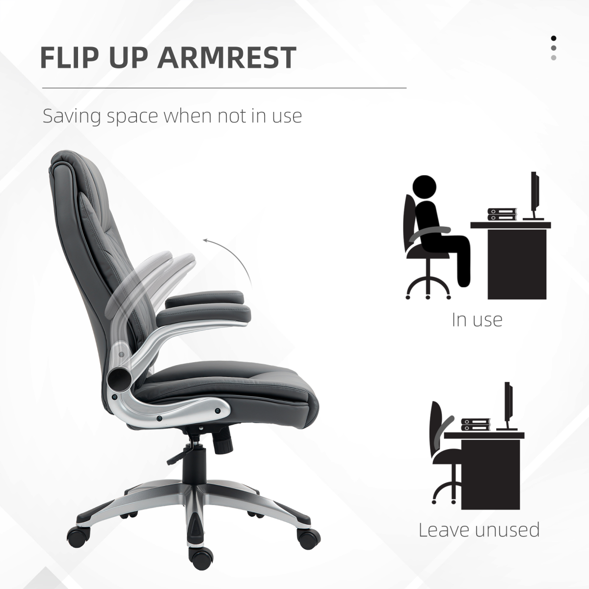 Vinsetto High Back Swivel Executive Office Chair, Dark Grey