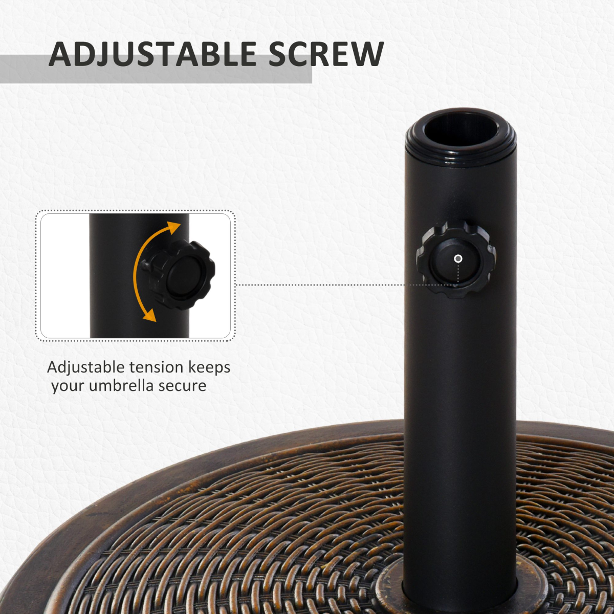 Outsunny 13kg Cantilever Umbrella Base with Adjustable Fit, Black