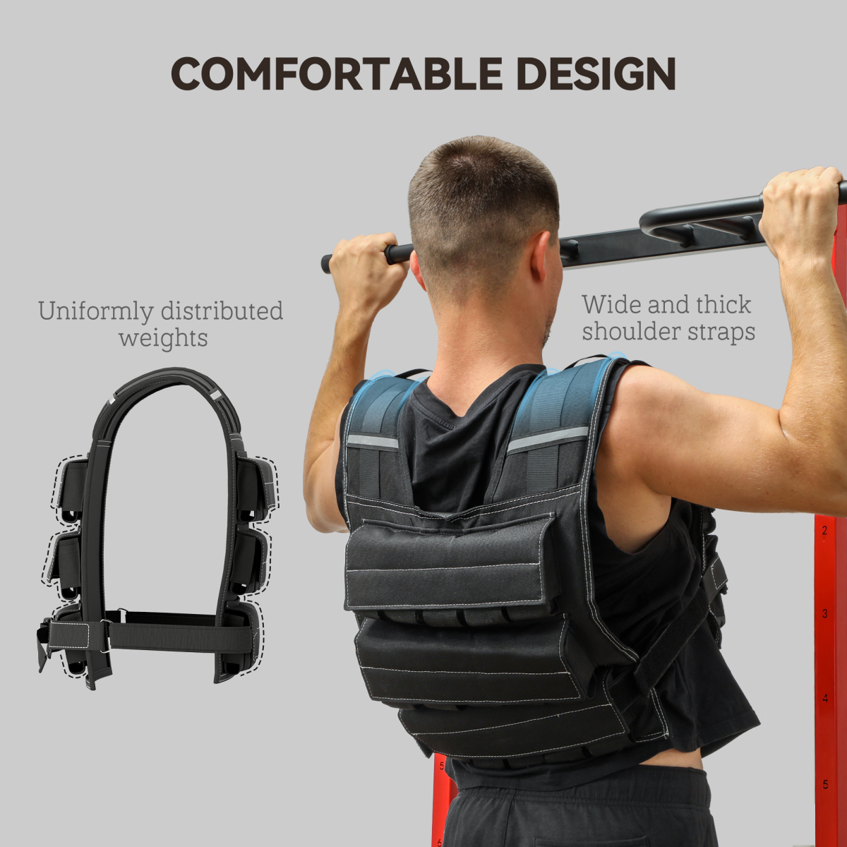 SPORTNOW 30kg Adjustable Weighted Vest with 30 Removable Weights