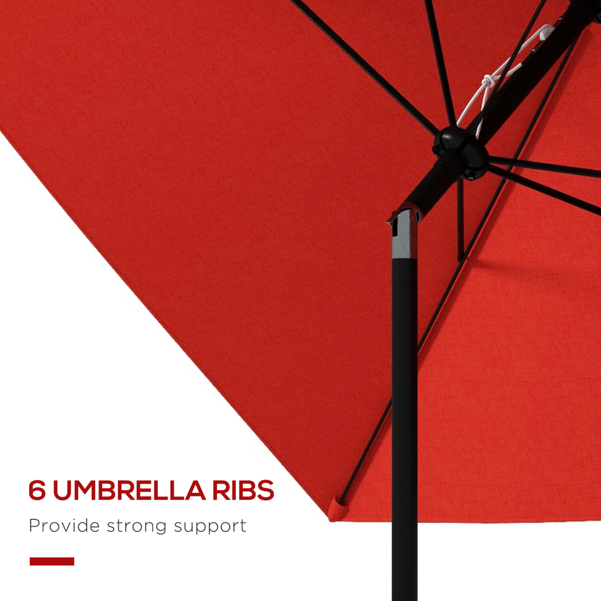 Outsunny 2x3m Rectangular Garden Parasol, Wine Red, Crank & Tilt