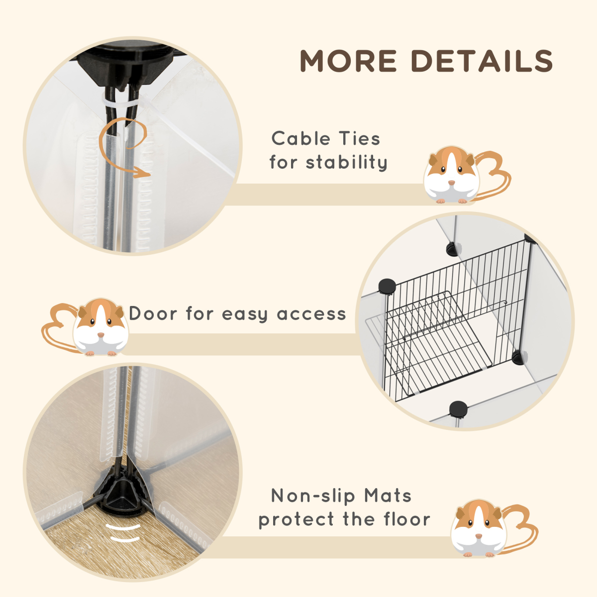 PawHut 18-Panel DIY Small Animal Playpen for Guinea Pigs & Hedgehogs