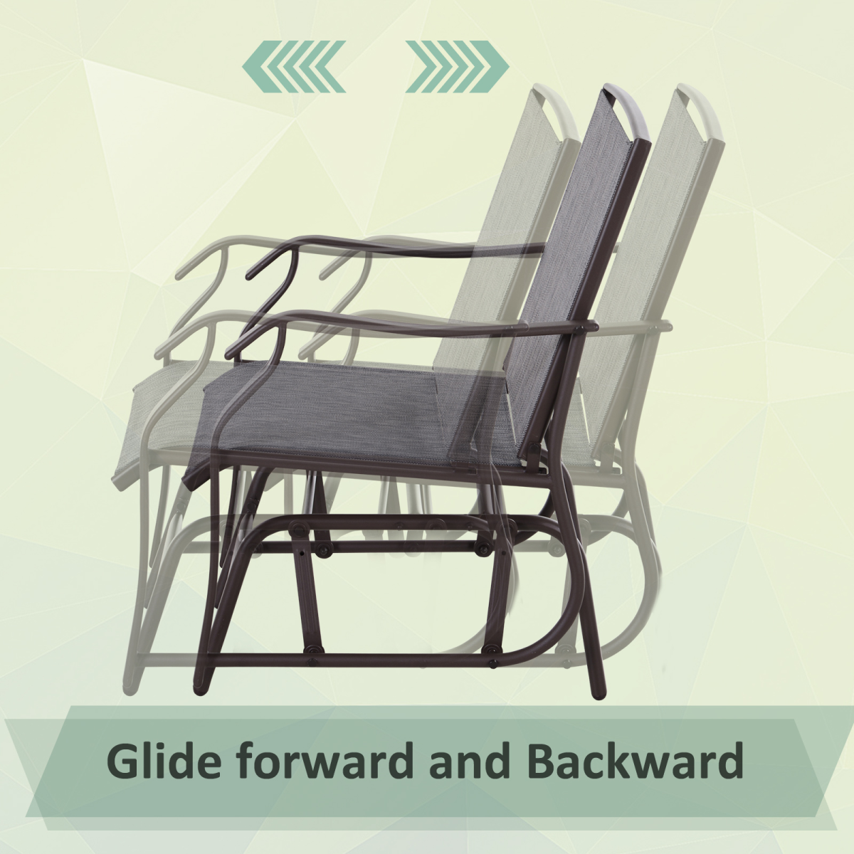 Outsunny 3-Piece Outdoor Glider Rocking Chair Set with Table, Steel Frame, Grey