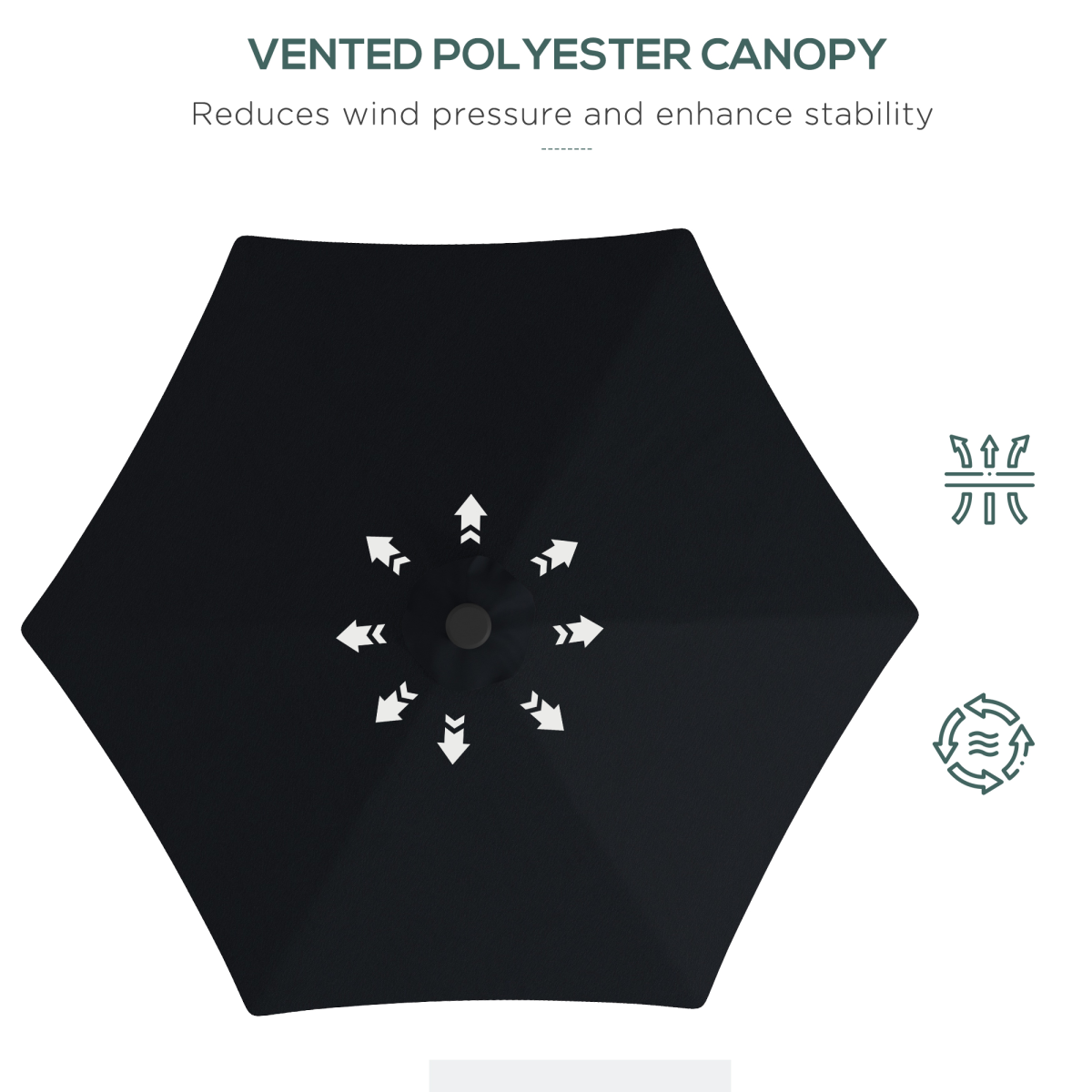 Outsunny 3m Cantilever Garden Parasol Umbrella with Solar LED Lights, Cover and Cross Base, Black