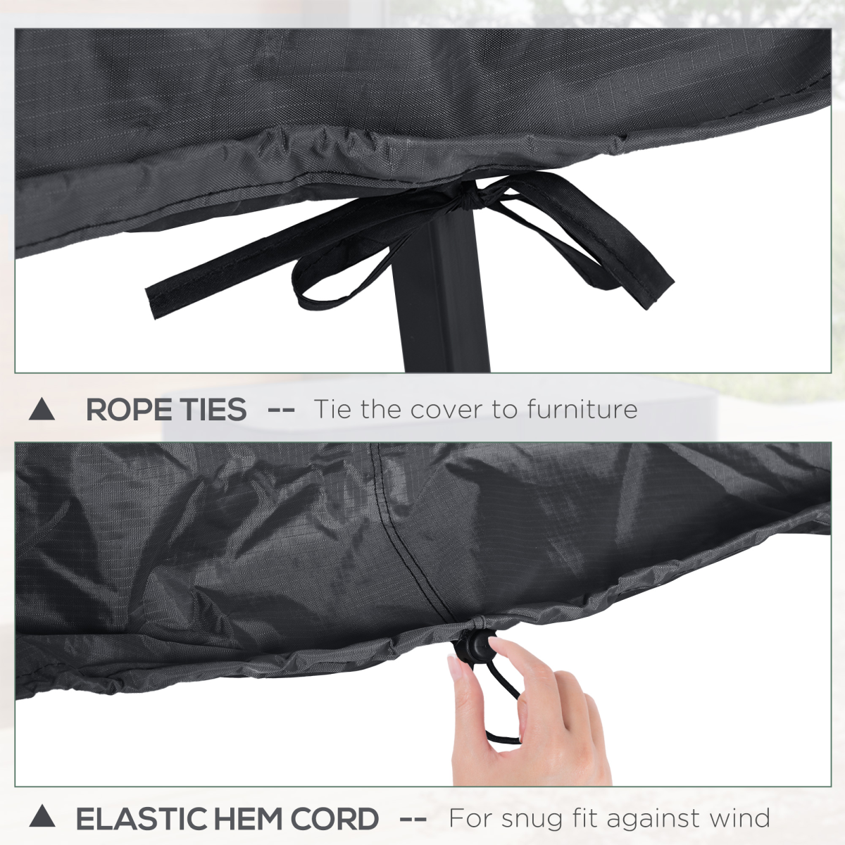 Outsunny Garden 2-3 Seater Sofa Cover, Water-Resistant Oxford Furniture Cover, Grey