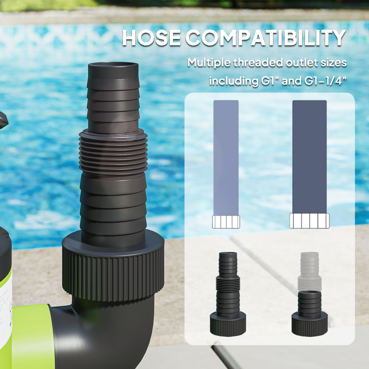 Outsunny 400W Automatic Sump Pump with Float Switch, 9000L/H