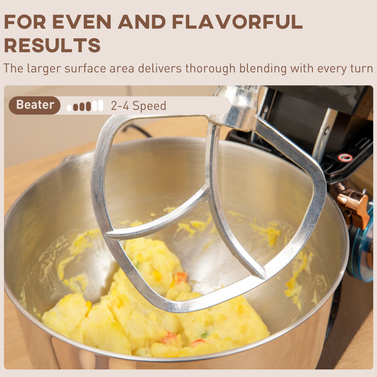 HOMCOM 1400W 5L Stand Mixer with 6 Speeds, Pulse & Tilt-Head