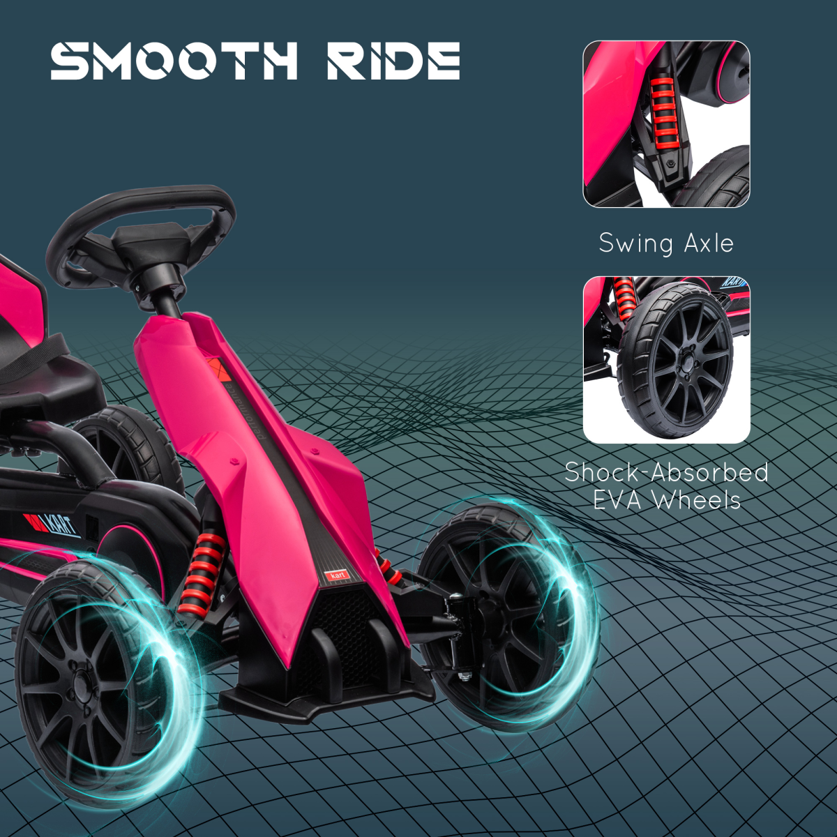 HOMCOM Kids Pedal Go Kart with Adjustable Seat & Handbrake
