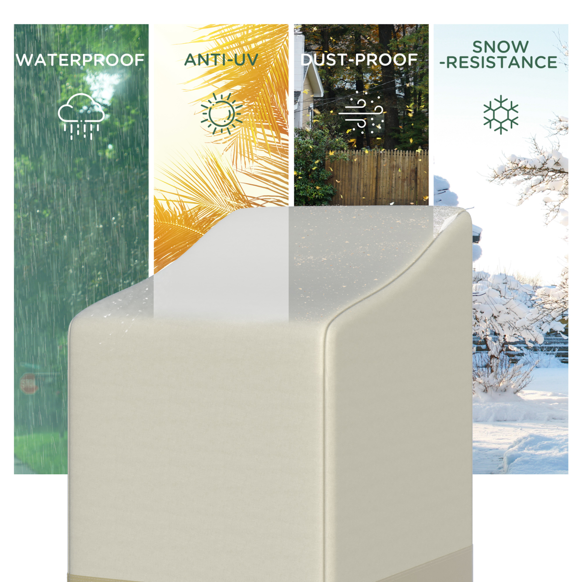 Outsunny Waterproof Garden Wicker Chair Cover 115 x 70 x 90cm