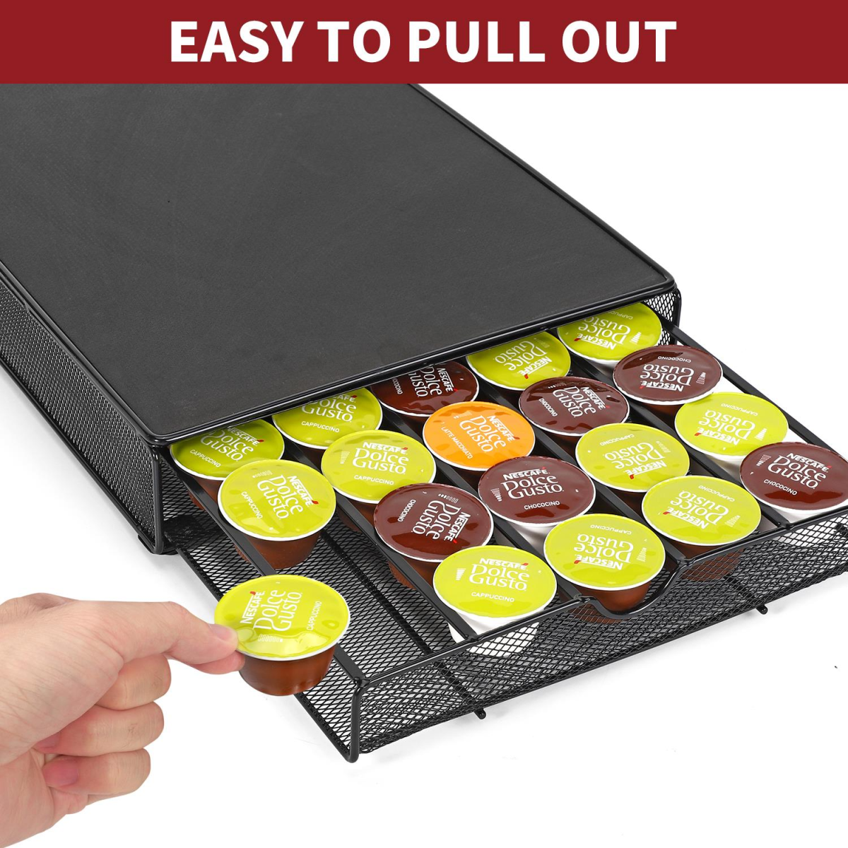 Vinsani Sliding Coffee Pod Storage Drawer for up to 80 Dolce Gusto Capsules